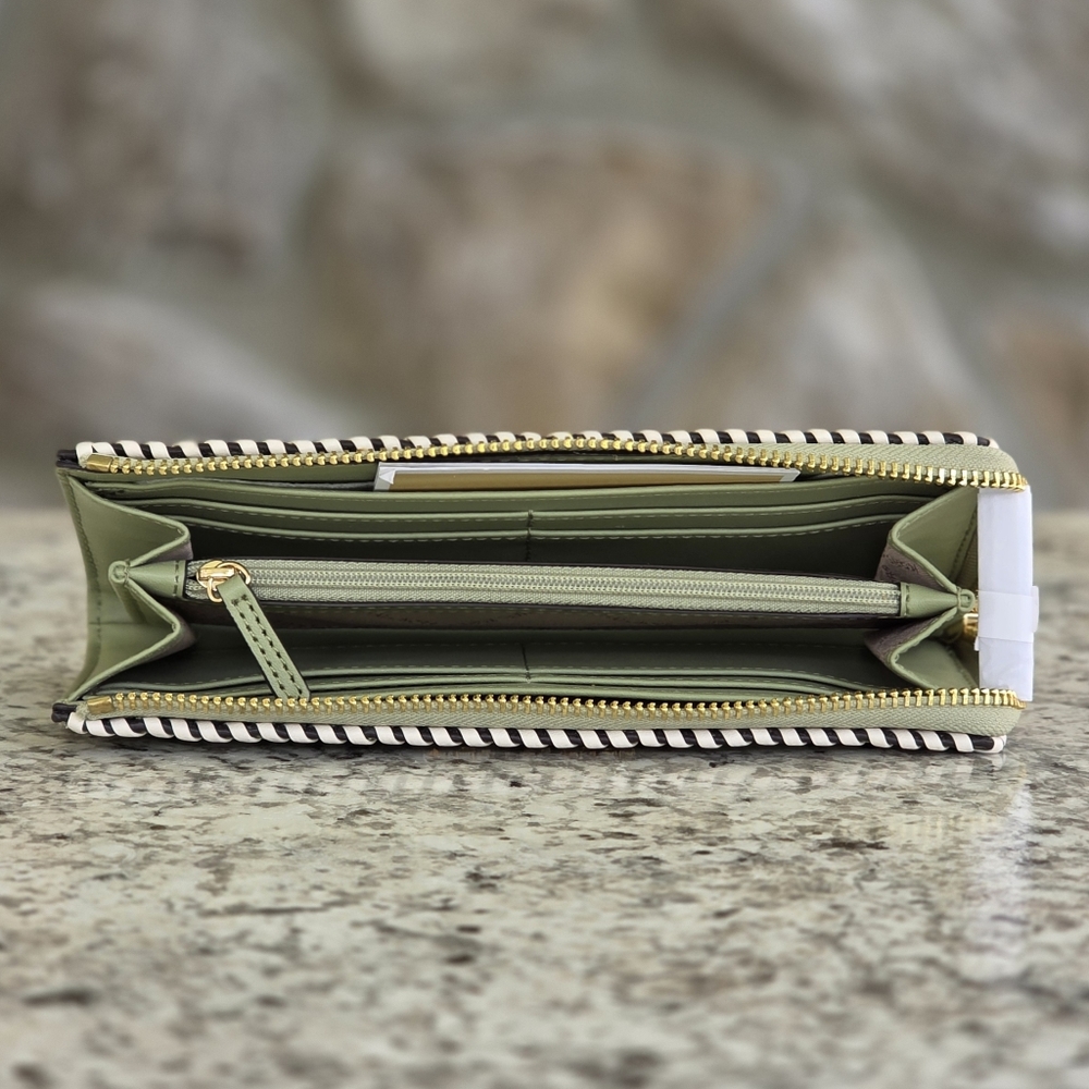 Michael Kors Jet Set Large Whipstitch Green Wallet - Picture 3 of 6